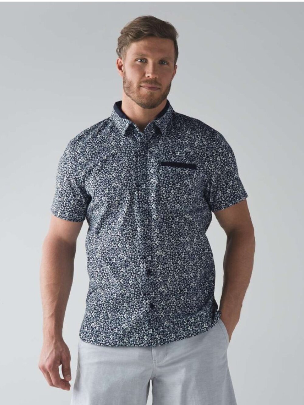 Lululemon Summer Fridays Buttondown Shirt Blue/White
